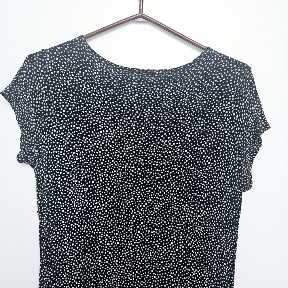 Vintage Coldwater Creek Iron free Empire Waist maxi Flowy Polka sz M 90s Dress - Picture 6 of 11